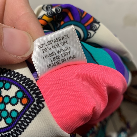 Doll Swimwear Paisley Print High Waisted Ruched Swim Shorts - Picture 10 of 10